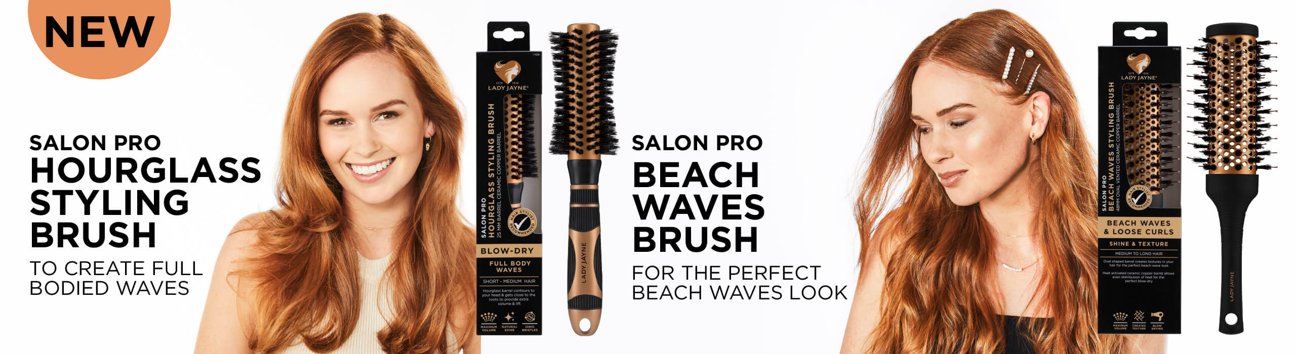 NEW Salon Pro Hourglass Styling Brush & Salon Pro Beach Waves Brush